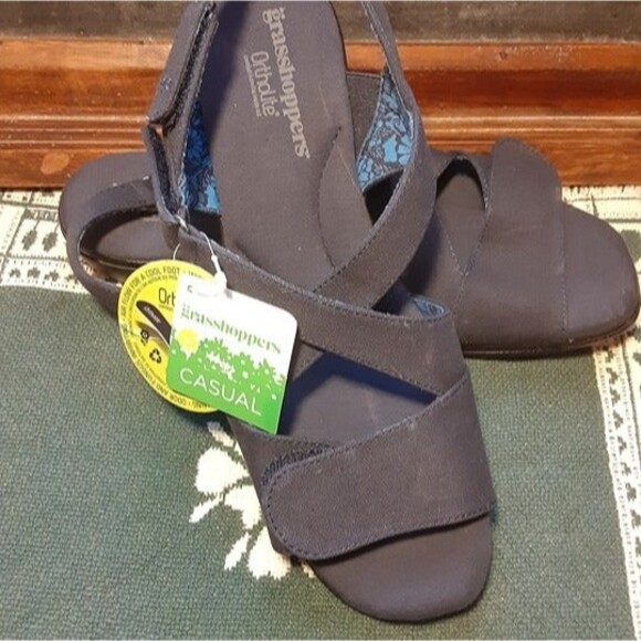Grasshoppers Casual Coral Ortholite Navy Sandals Size 11 NWT - Picture 1 of 10